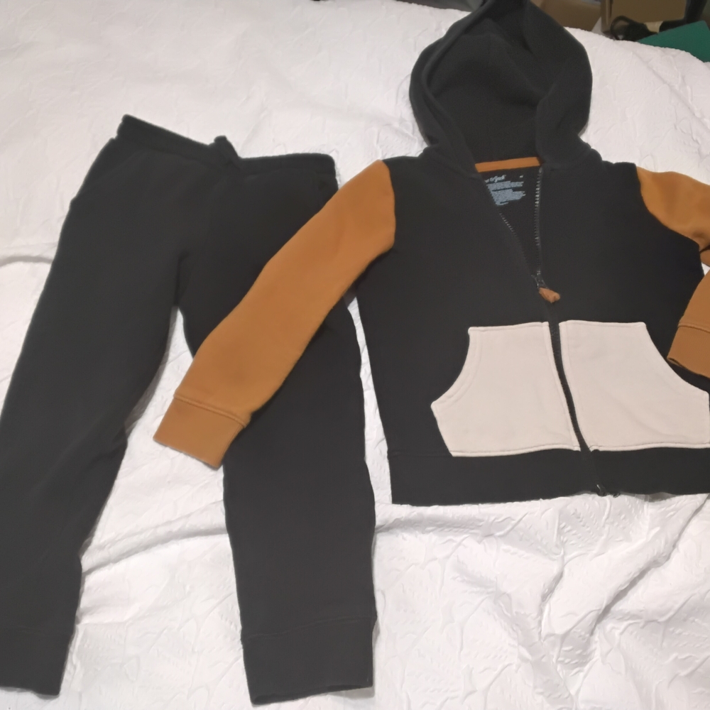 Cat & Jack Black and Tan Kids Hoodie Set